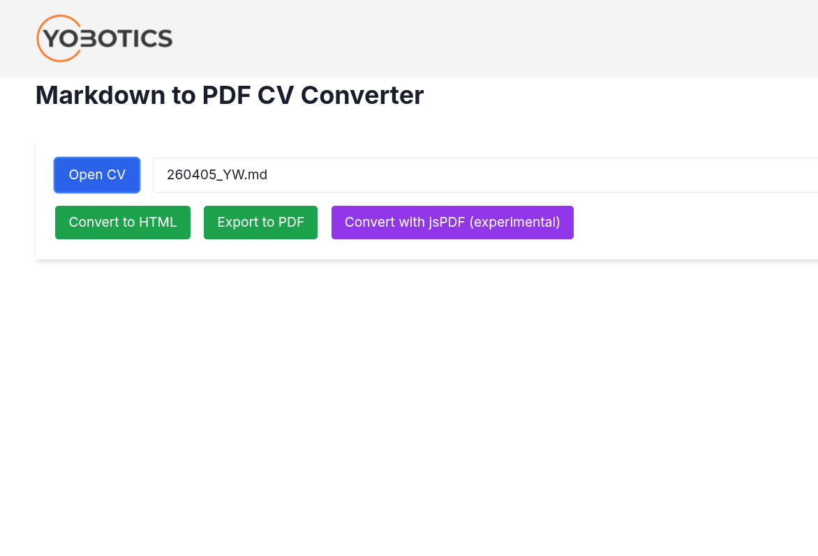 CV Markdown Converter